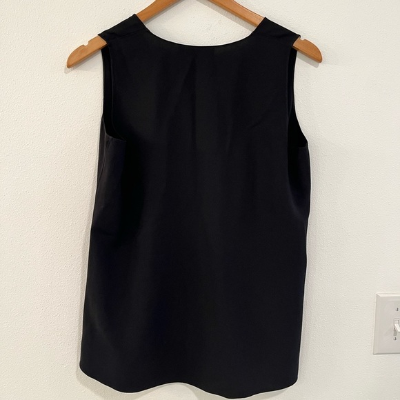 THEORY a-line v-neck black sleeveless blouse in Rosalina crepe size XS - Picture 8 of 13